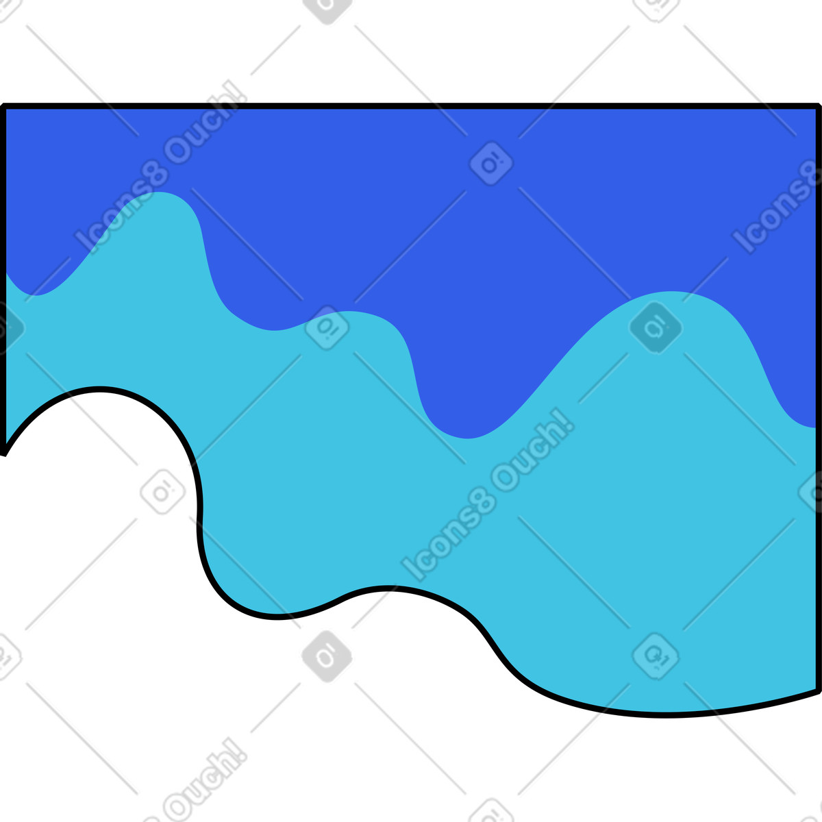 Wavy shape illustration in Memphis style download in PNG, SVG