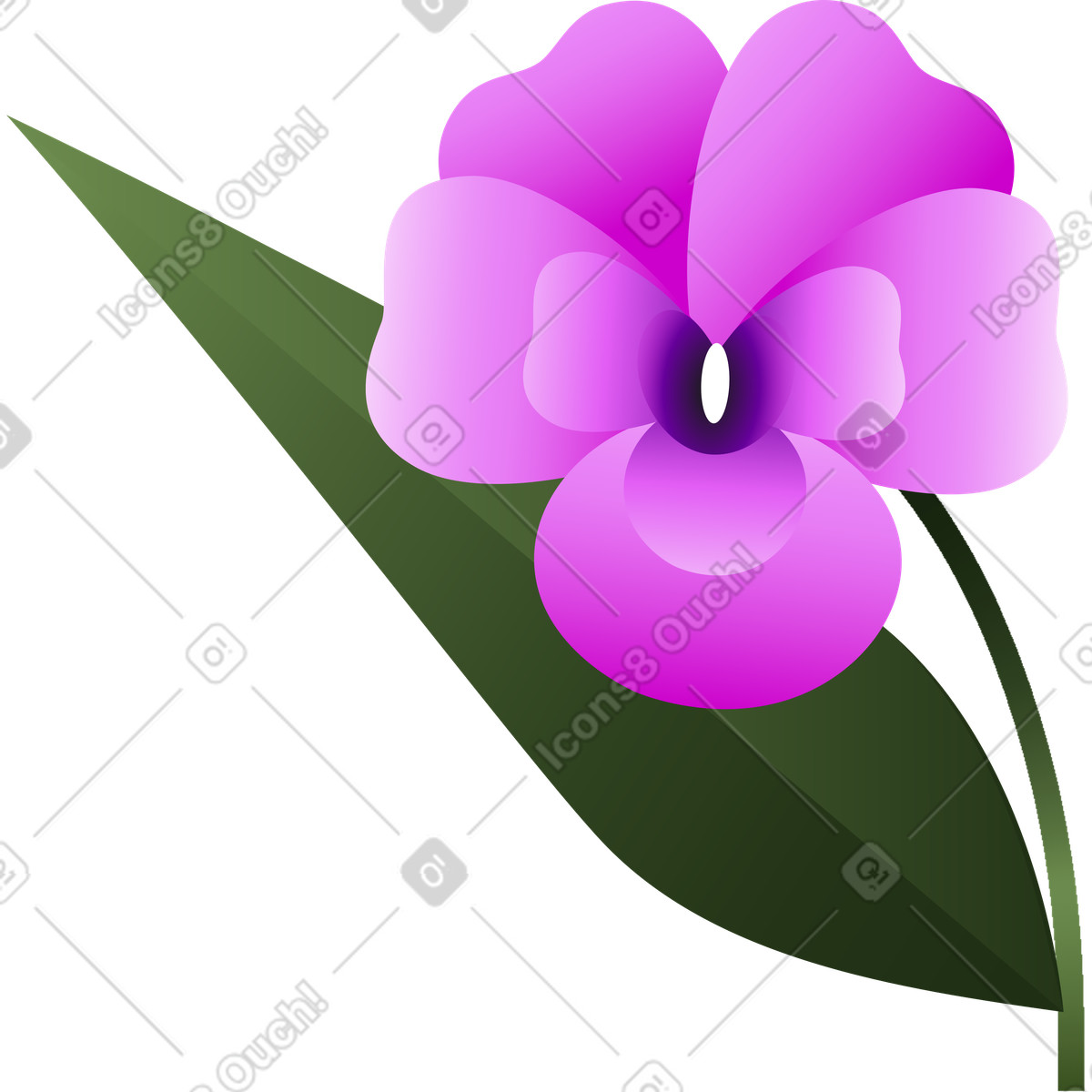 Rosa blume mit violetter mitte-Illustration im Blossom-Stil als Download in PNG, SVG