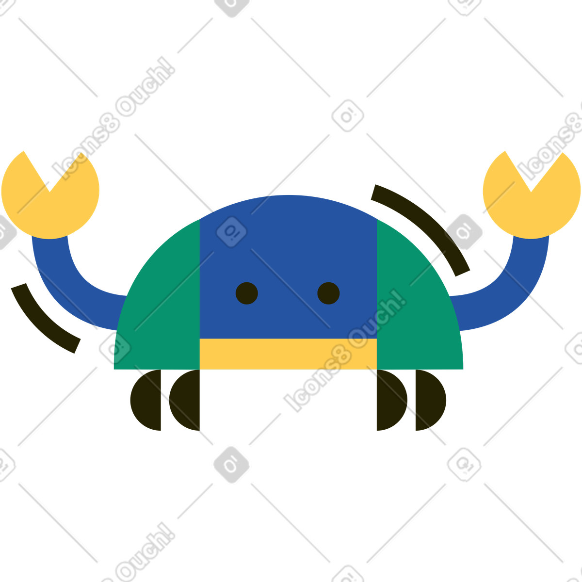 Krabbe-Illustration im Spot-Stil als Download in PNG, SVG