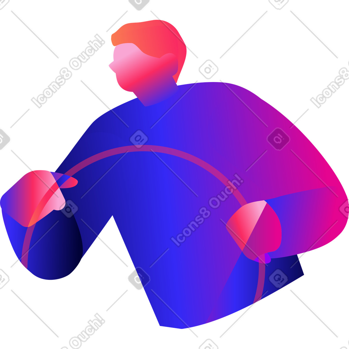 Mix スタイルの 舵を握るヨットマン のイラストをPNG、SVG形式でダウンロード