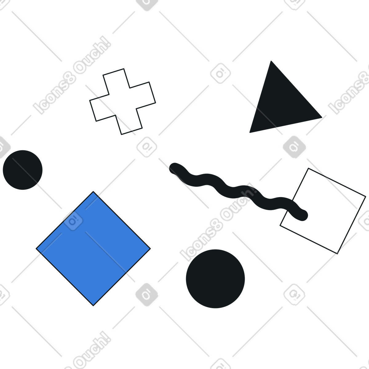 Figure astratte illustrazione in stile Midnight scarica in PNG, SVG