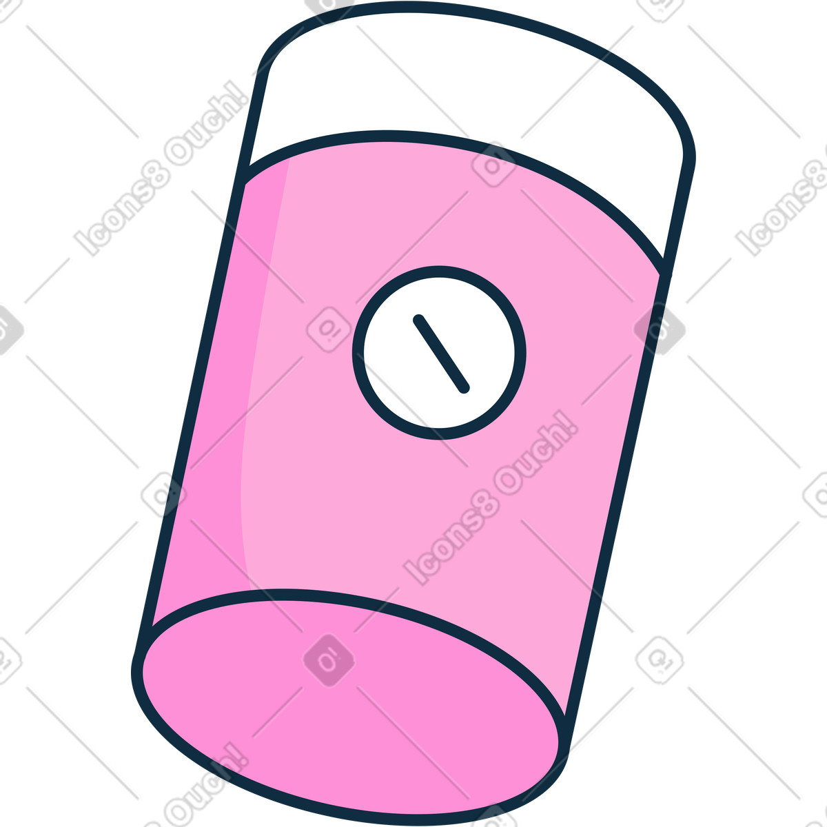Pink jar of pills illustration in Bubble gum style download in PNG, SVG