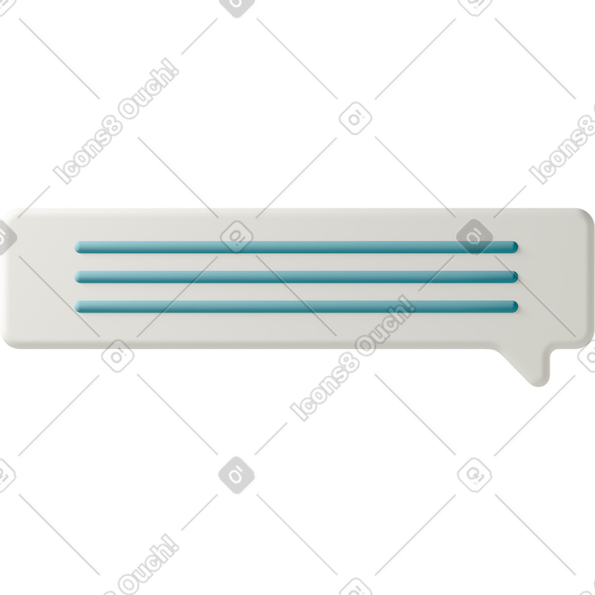 Ilustração de Message bubble down right em no estilo 3D Casual life para baixar em PNG, SVG