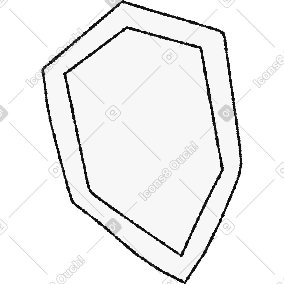 Bold People スタイルの Shield outline simple pentagon shape with double border security symbol のイラストをPNG、SVG形式でダウンロード