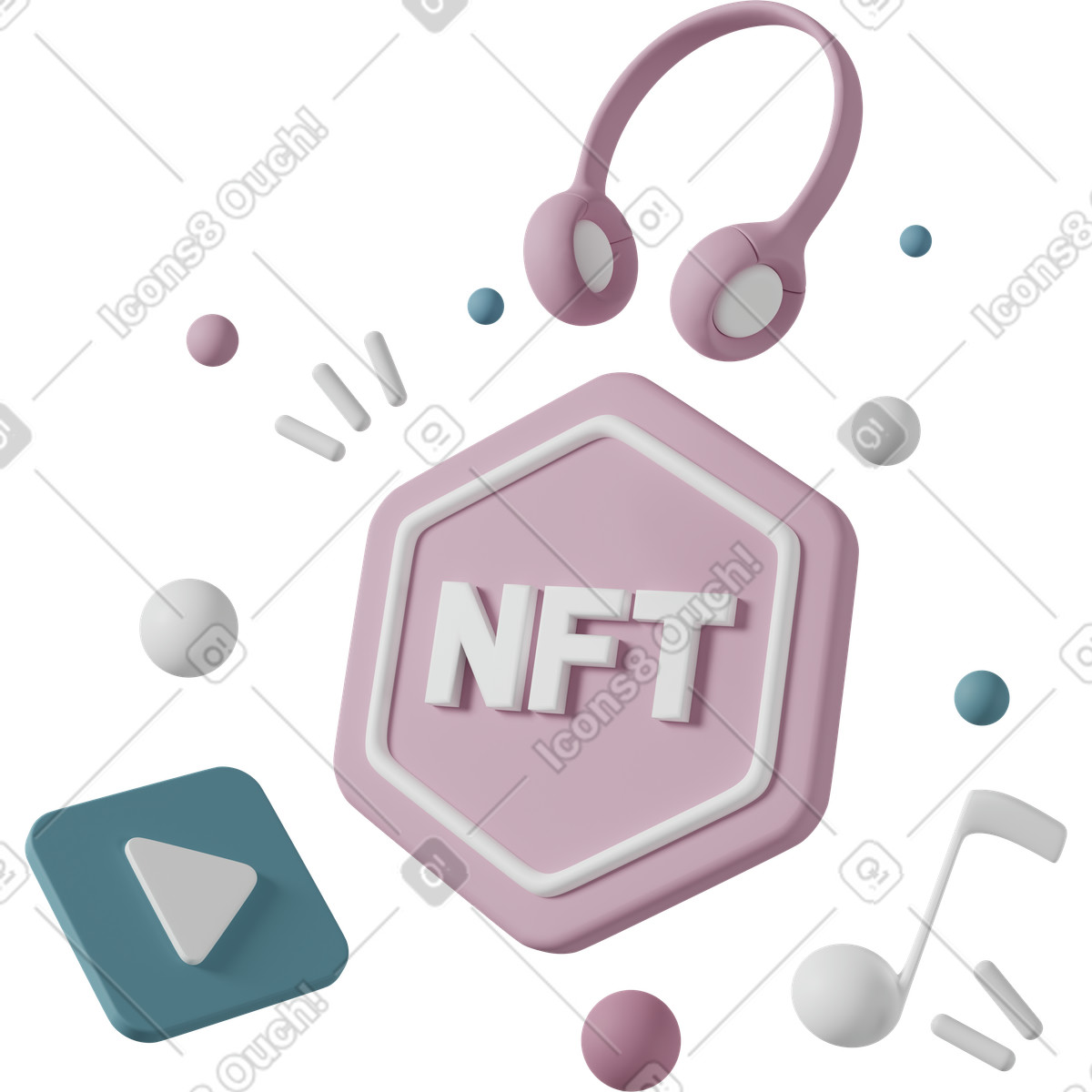 Иллюстрация Nft music в стиле 3D Casual life — скачать в форматах PNG, SVG