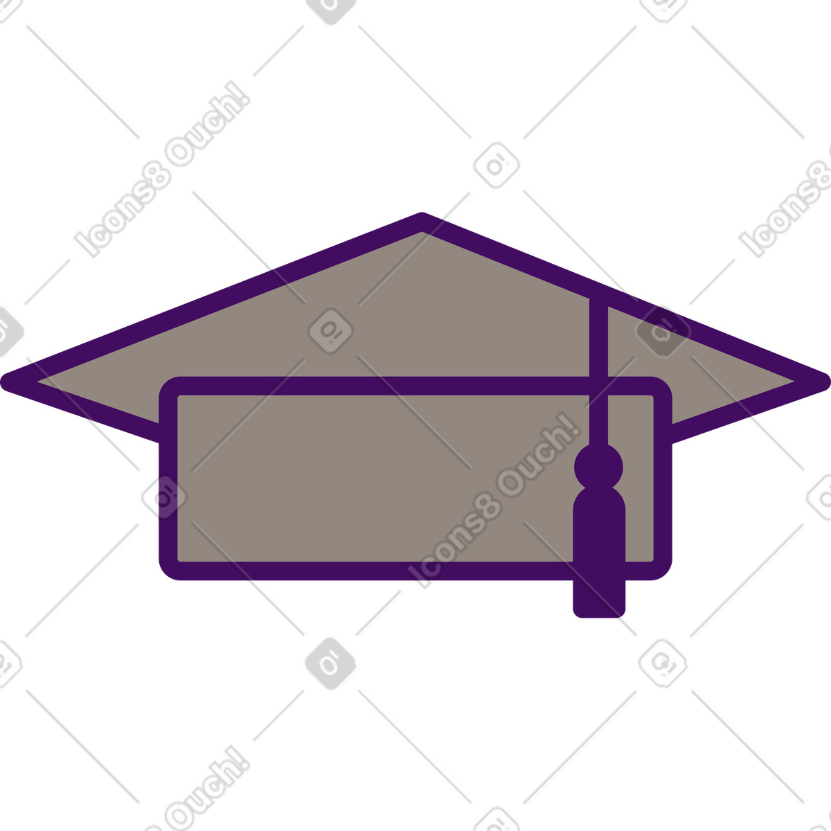 Graduation cap illustration in Simplistic style download in PNG, SVG