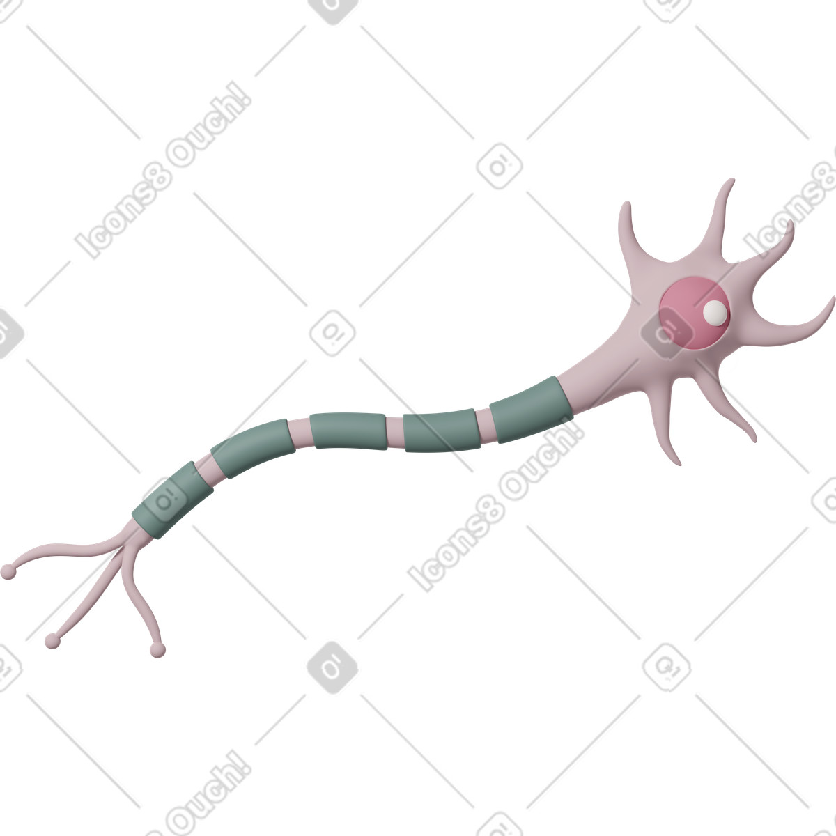 3D Casual life 스타일의 Neuron 일러스트레이션 PNG, SVG 다운로드
