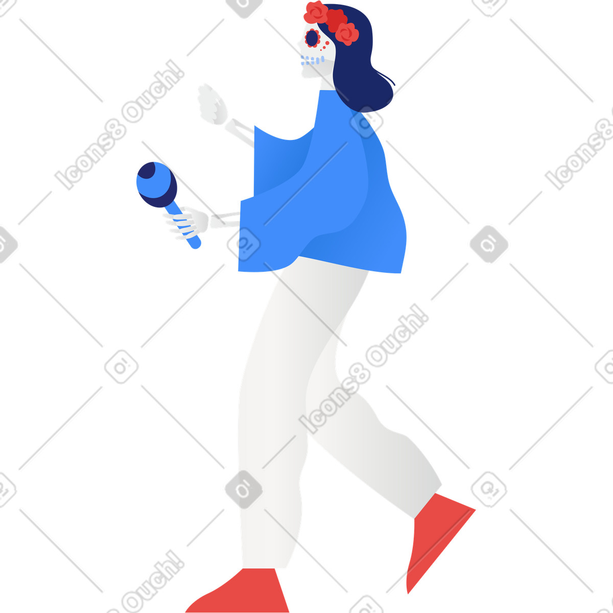 Clip スタイルの スケルトンの女性 のイラストをPNG、SVG形式でダウンロード