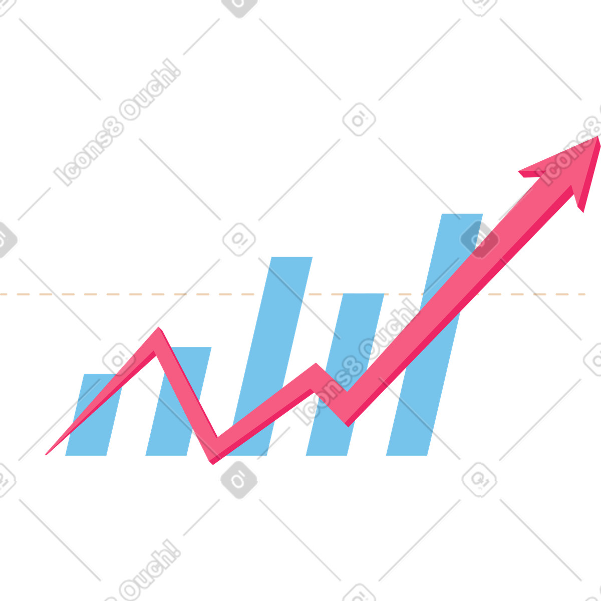Multi-level chart animated illustration in Dizzy style download in GIF, Lottie (JSON), AE