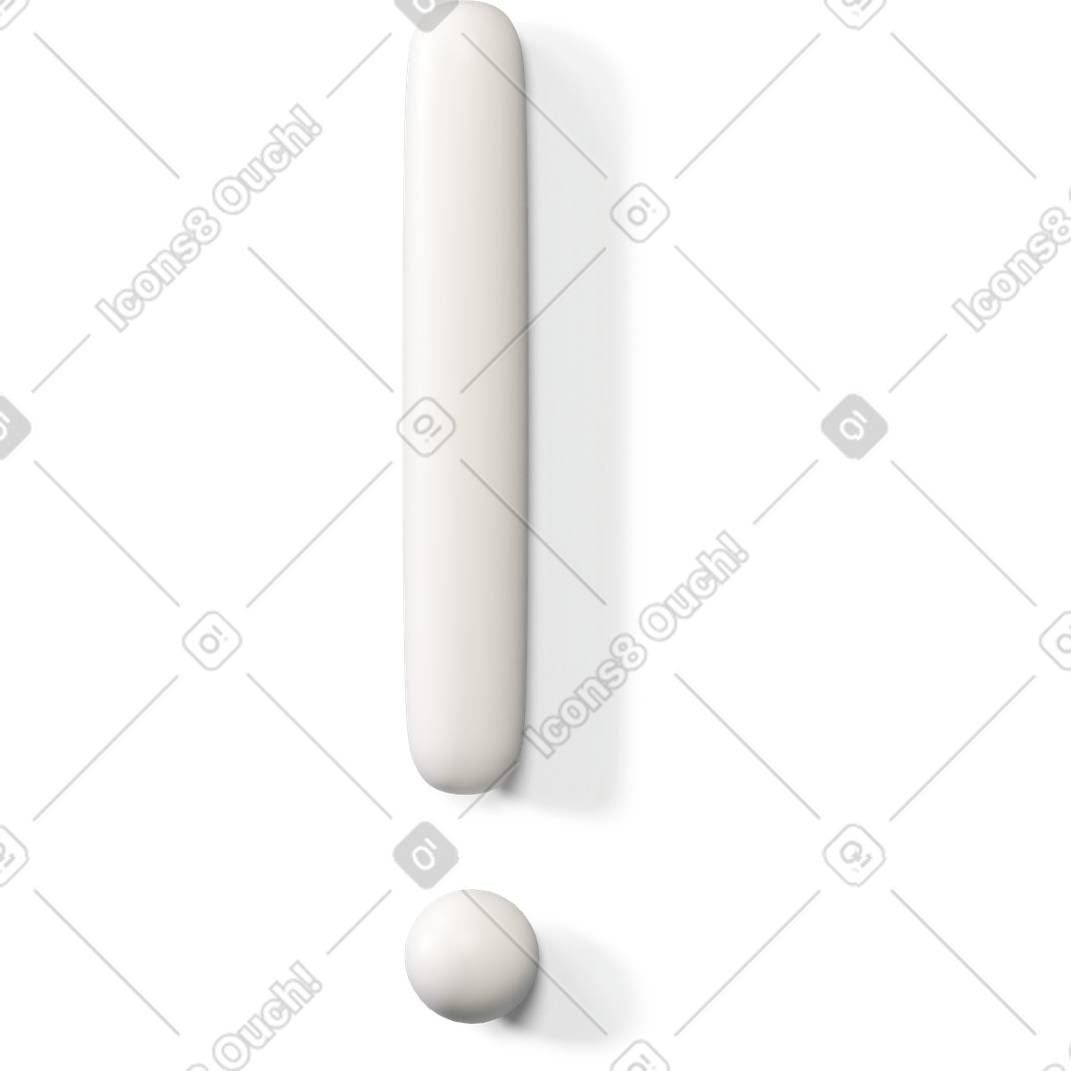 Ilustración Exclamation point icon en estilo 3D Buddy a descargar en PNG y SVG
