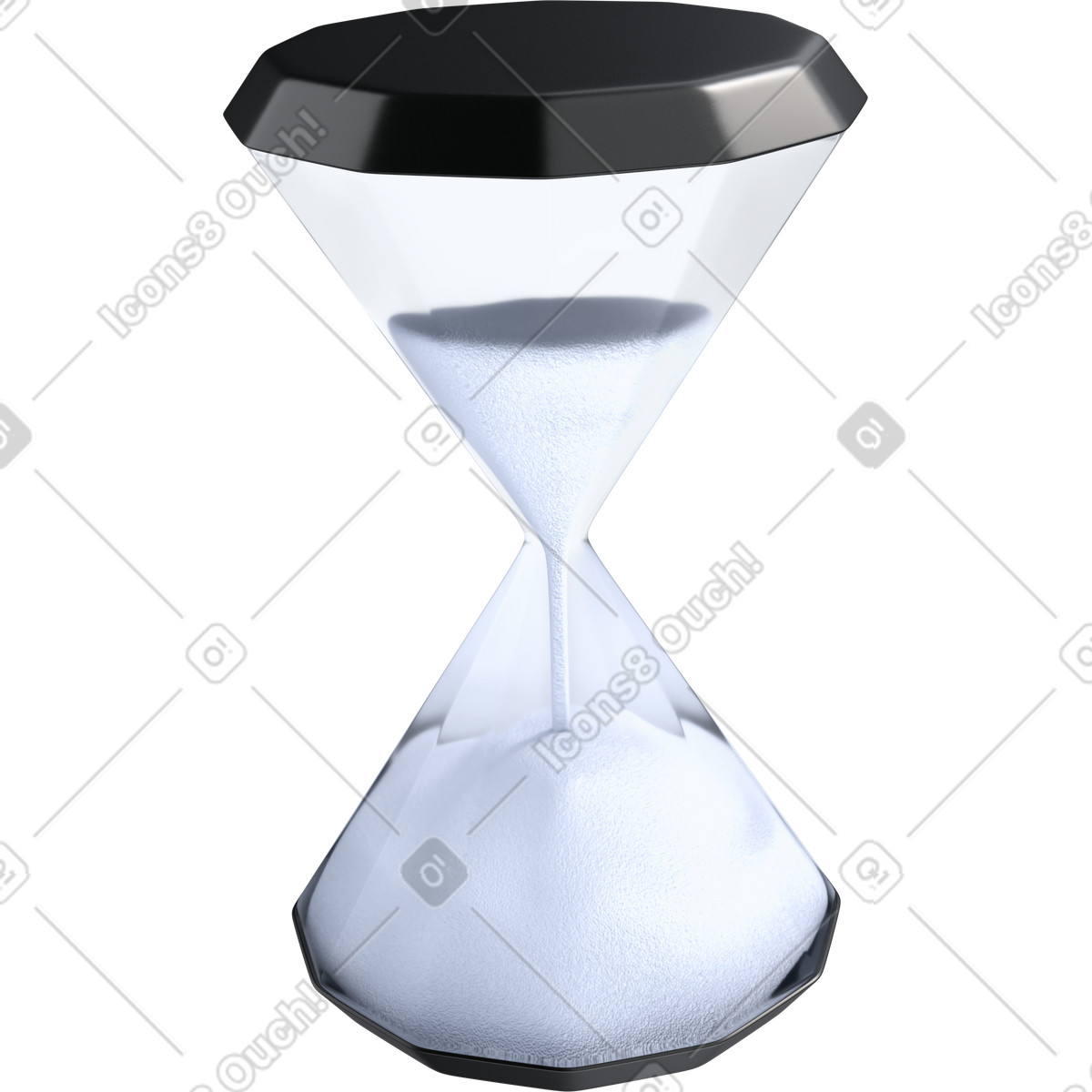 Sand clock timer, productivity and time tracking illustration in 3D Pro style download in PNG, SVG
