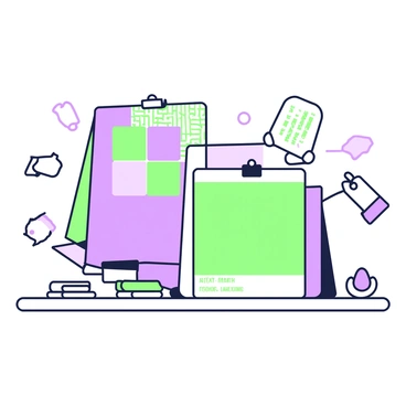 A collection of fabric samples arranged neatly on a table. The samples consist of various textures and patterns, each representing the latest fashion color trends. Accompanying the fabric samples is a color palette chart displayed prominently, showing a range of colors. Each fabric sample has a label detailing its material and color name. Soft lighting highlights the textures of the fabrics, emphasizing their details. There are also small swatches pinned next to each fabric for reference, creating an organized and visually appealing presentation.