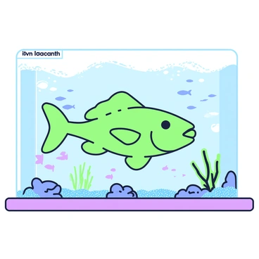 A coelacanth is swimming gracefully in a large, public aquarium exhibit. The aquarium is composed of clear glass walls, allowing for an unobstructed view of the underwater environment. The coelacanth has distinct lobed fins and a rough texture on its body. Surrounding the fish, various species of small fish swim in schools, providing a lively scene. Along the bottom of the exhibit, rocky formations with coral-like structures create a natural habitat. Soft lighting illuminates the tank, enhancing the visibility of the vibrant underwater life. "Coelacanth" is displayed on a sign next to the exhibit, providing information to viewers.