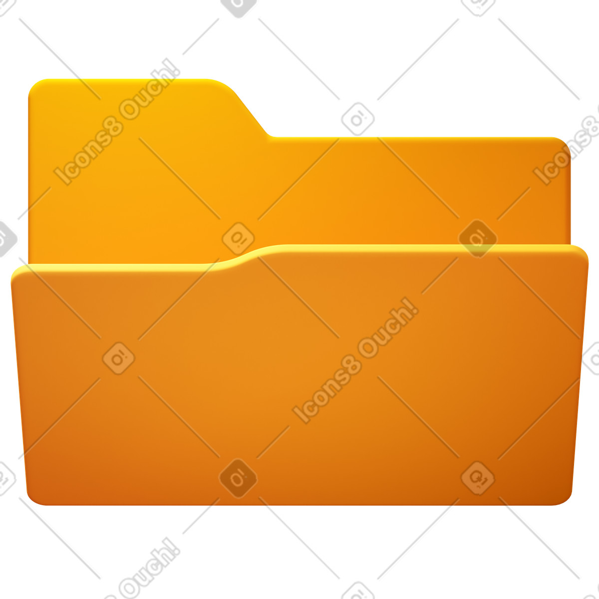 3D Fluency 스타일의 Folder opened 일러스트레이션 PNG, SVG 다운로드
