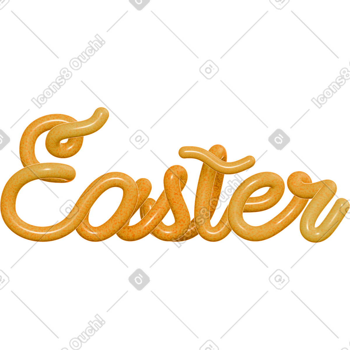 Oranger oster-schriftzug-Illustration im 3D Holidays-Stil als Download in PNG, SVG