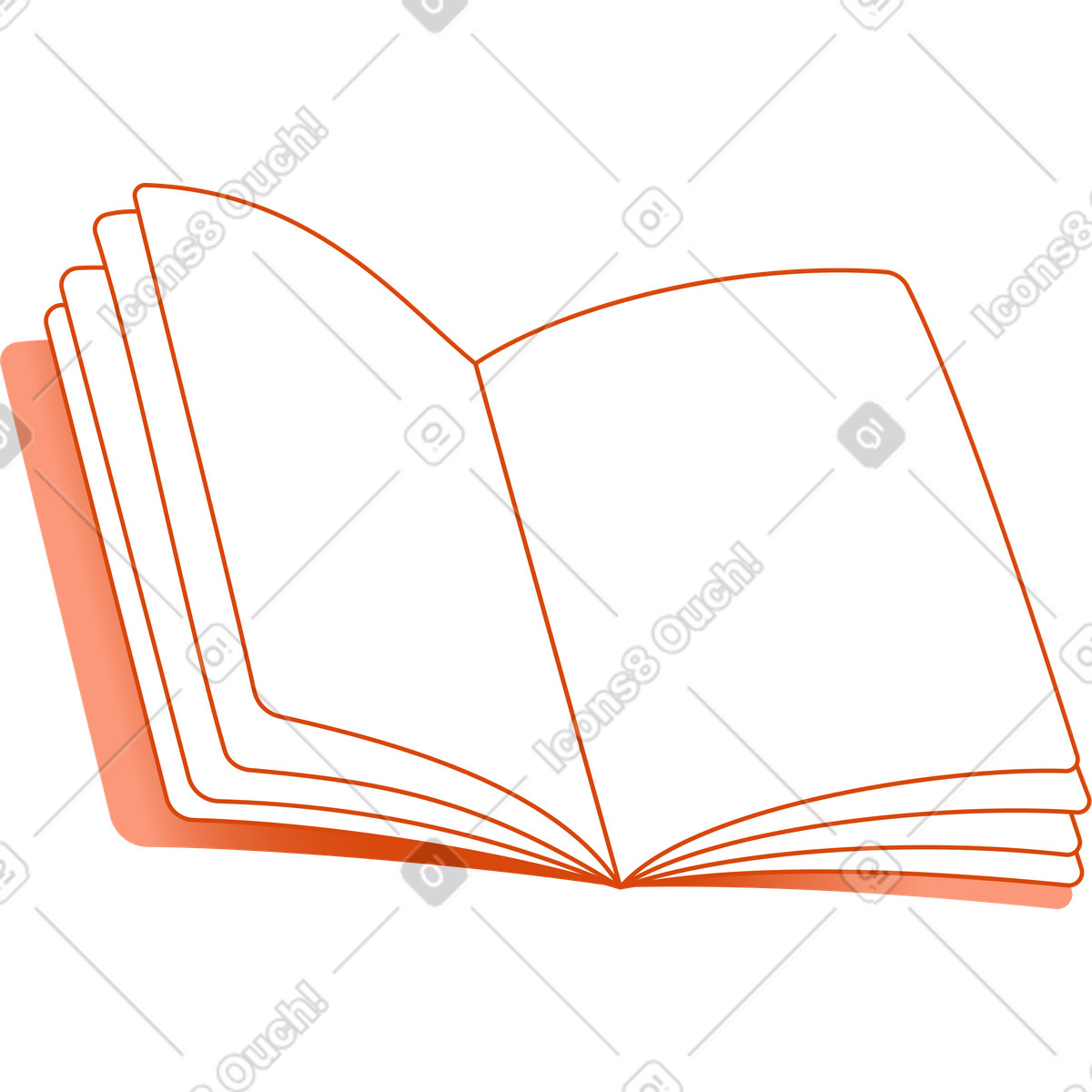 Libro aperto con copertina arancione illustrazione in stile Orange scarica in PNG, SVG