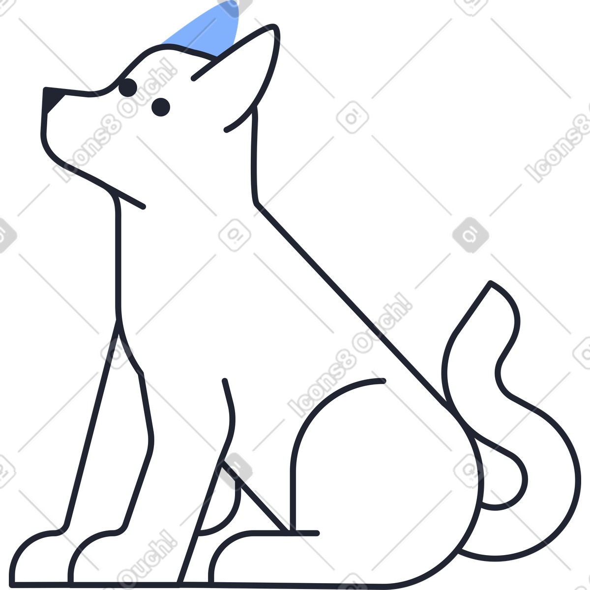 Ilustración Perro en estilo Pablita a descargar en PNG y SVG