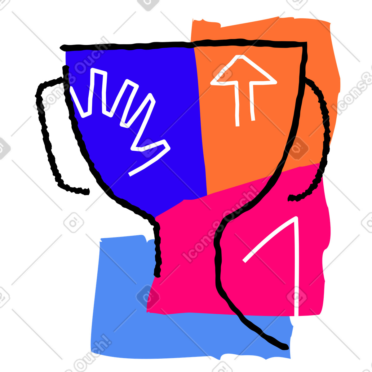 Иллюстрация Abstract victory cup, Goal accomplishment and success concept в стиле Puzzle — скачать в форматах PNG, SVG
