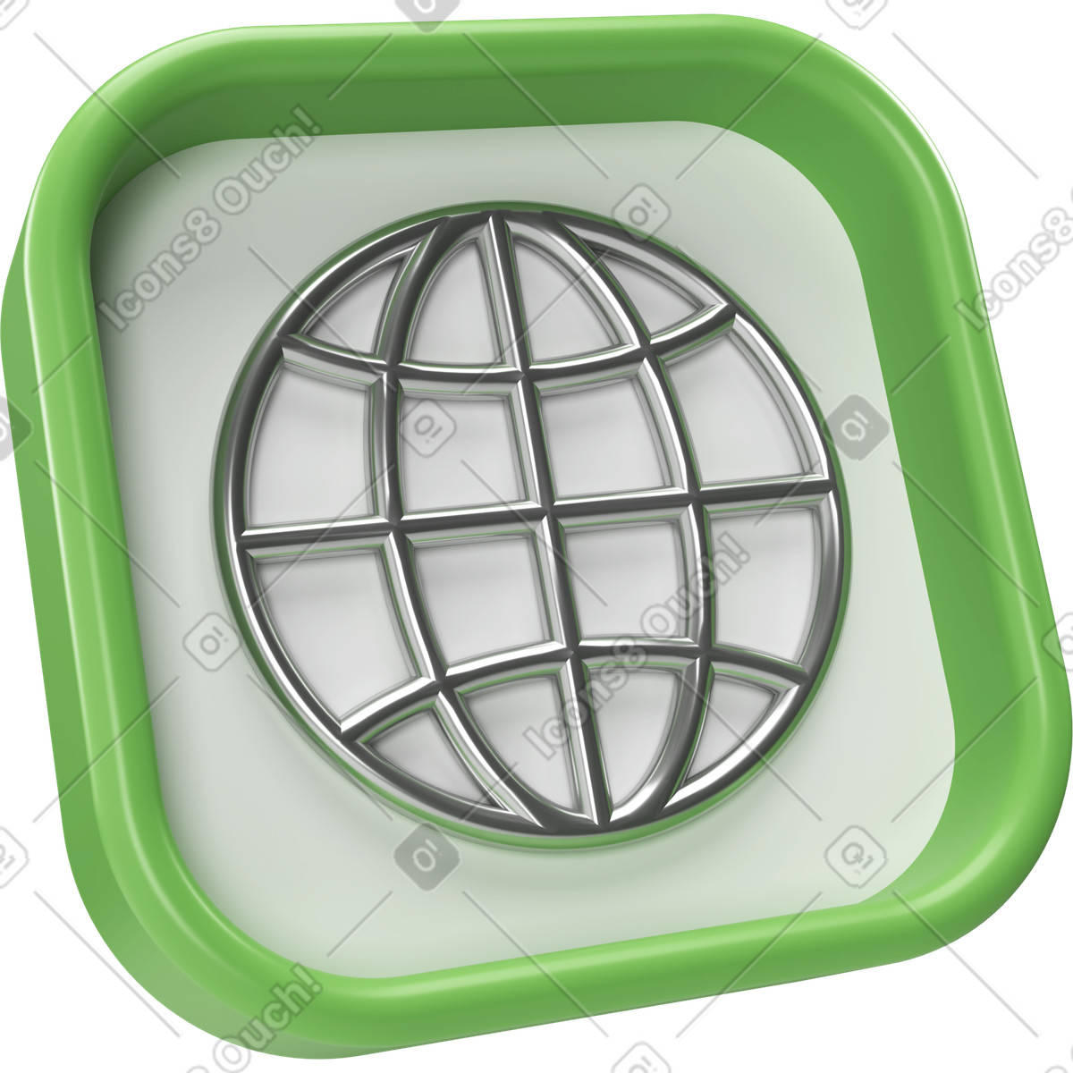 Icona del globo di internet con contorno illustrazione in stile 3D Corporate scarica in PNG, SVG
