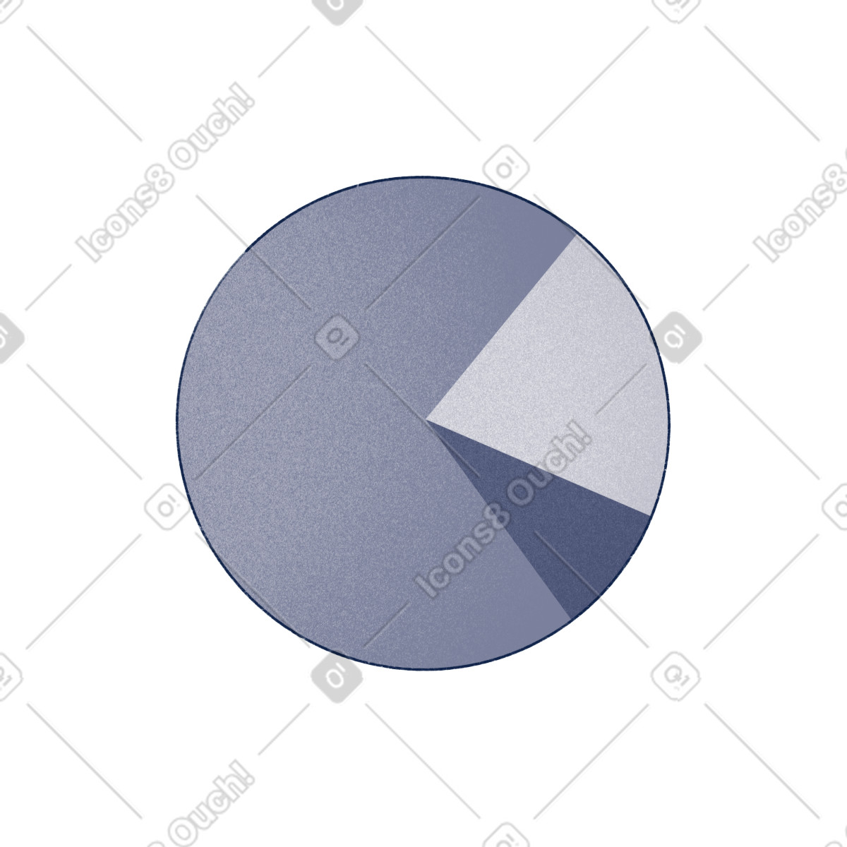 Statistics infographic pie diagram with shaded data area illustrazione in stile Haze scarica in PNG, SVG