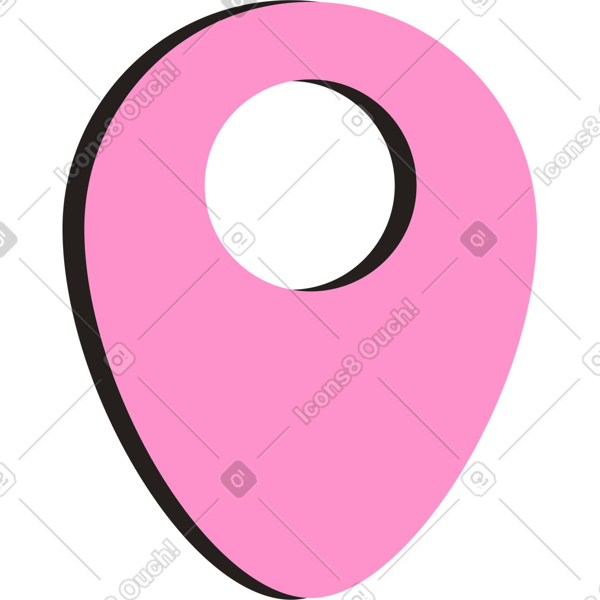 Rosa geotag-Illustration im Like-Stil als Download in PNG, SVG