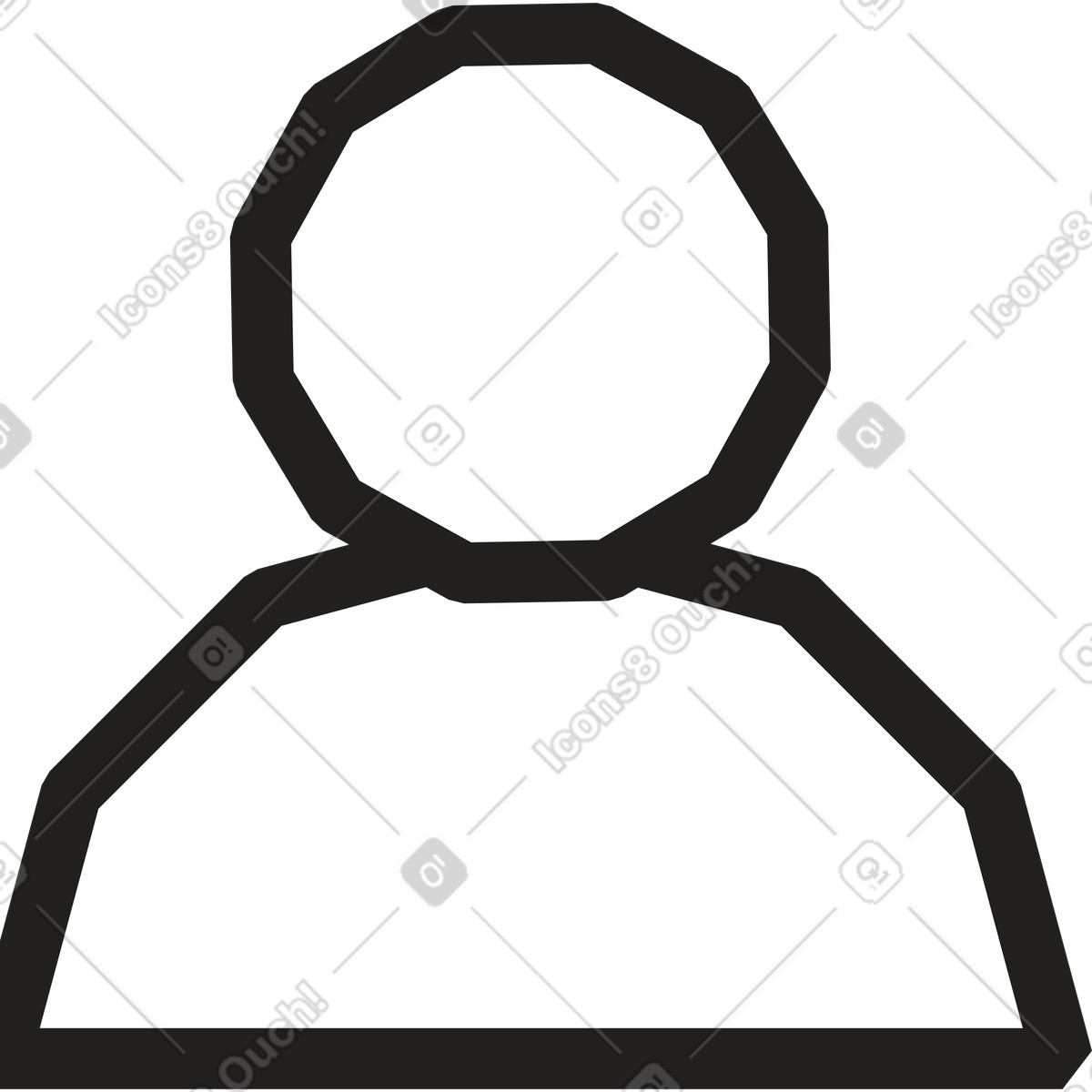 Dazzle Line スタイルの ユーザーアイコン のイラストをPNG、SVG形式でダウンロード