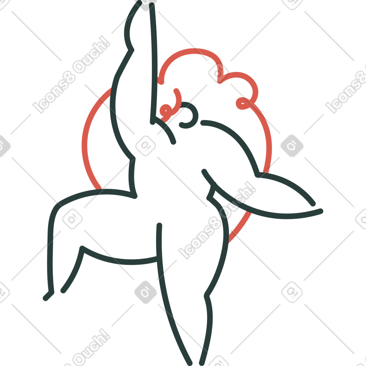 Ragazza illustrazione in stile Macaroni scarica in PNG, SVG