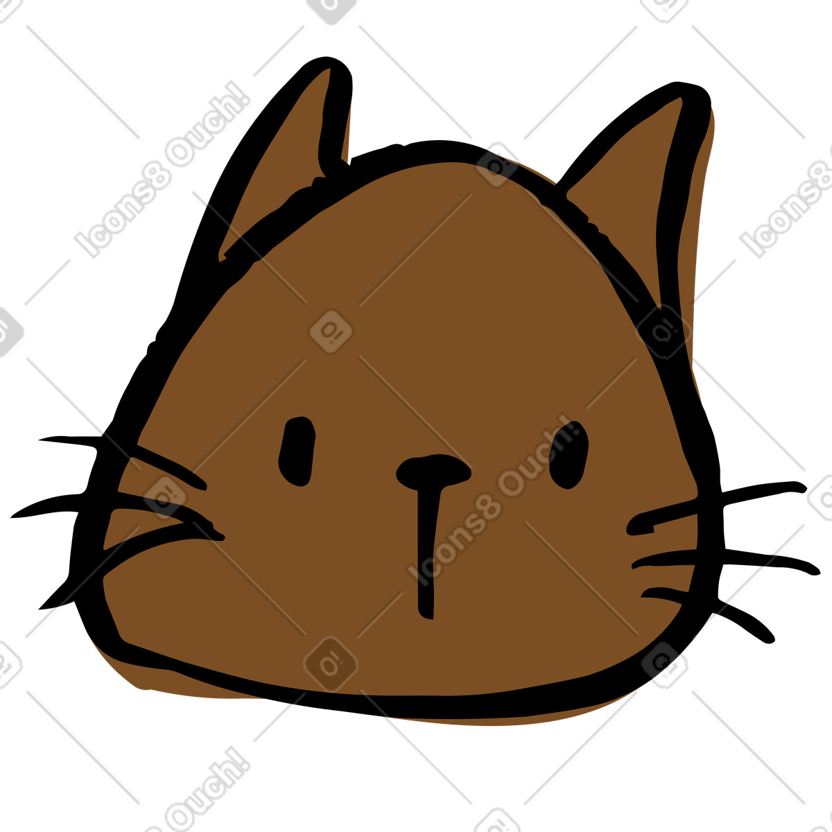 Ilustración Cabeza de gato en estilo Scandi a descargar en PNG y SVG