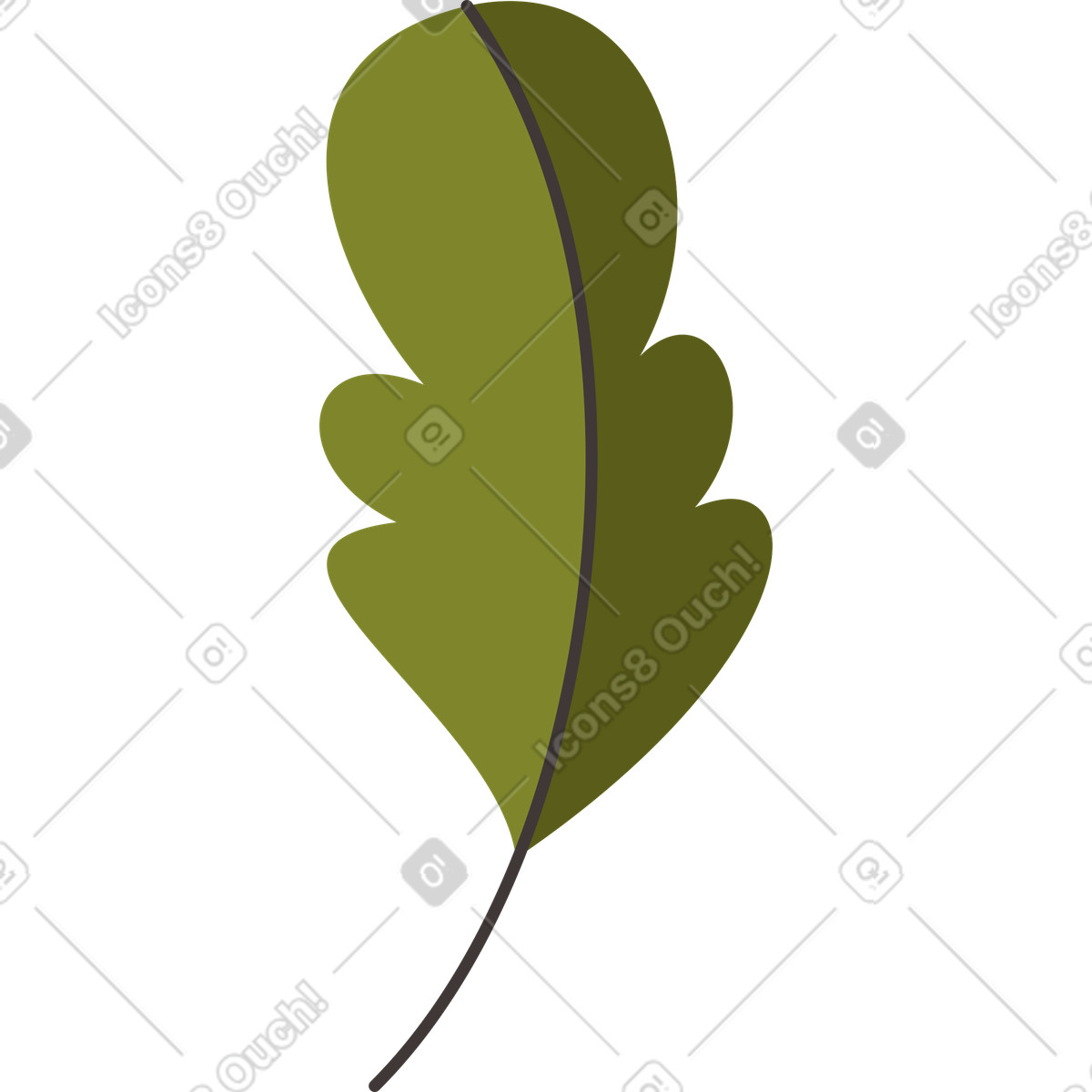 Blatt-Illustration im Dizzy-Stil als Download in PNG, SVG