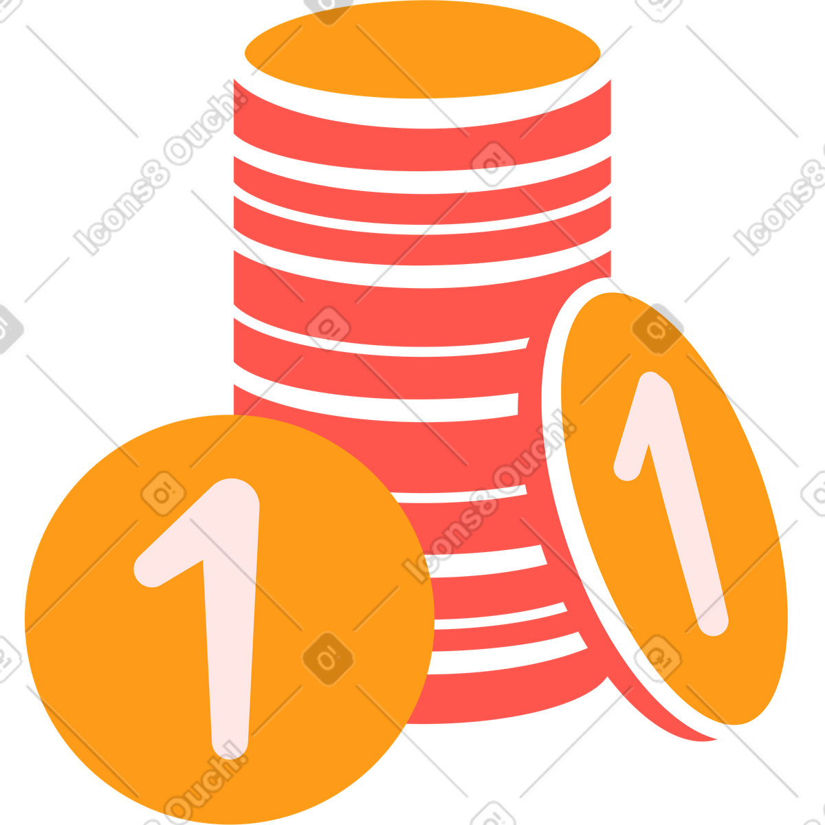 Coins illustration clipart penny graphics with transparent background in PNG, SVG
