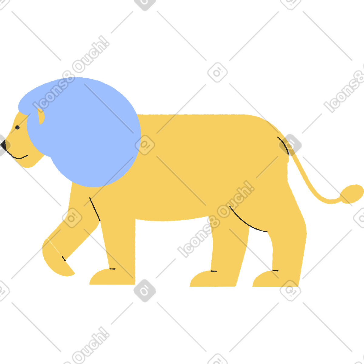 Löwe-Illustration im Pablo-Stil als Download in PNG, SVG
