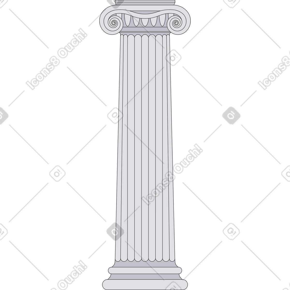 Ilustração de Coluna grega em no estilo Pop para baixar em PNG, SVG