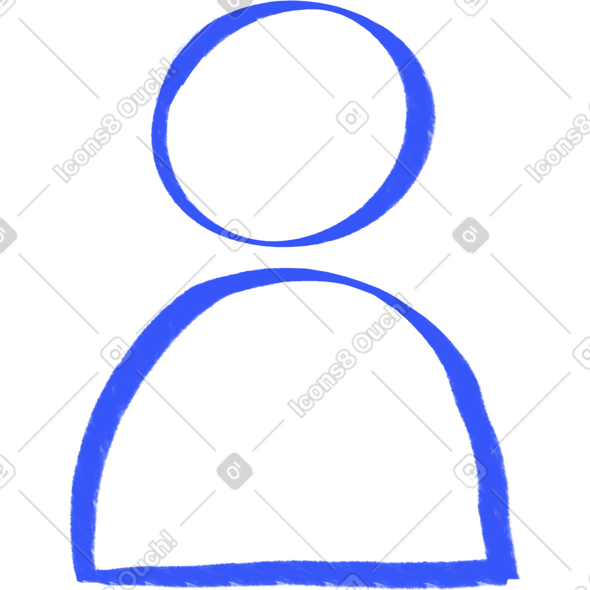 User icon blue line-Illustration im Quirky-Stil als Download in PNG, SVG