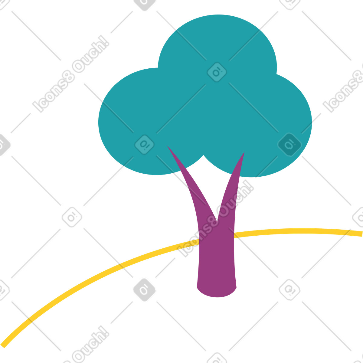Small tree illustration in Sammy style download in PNG, SVG