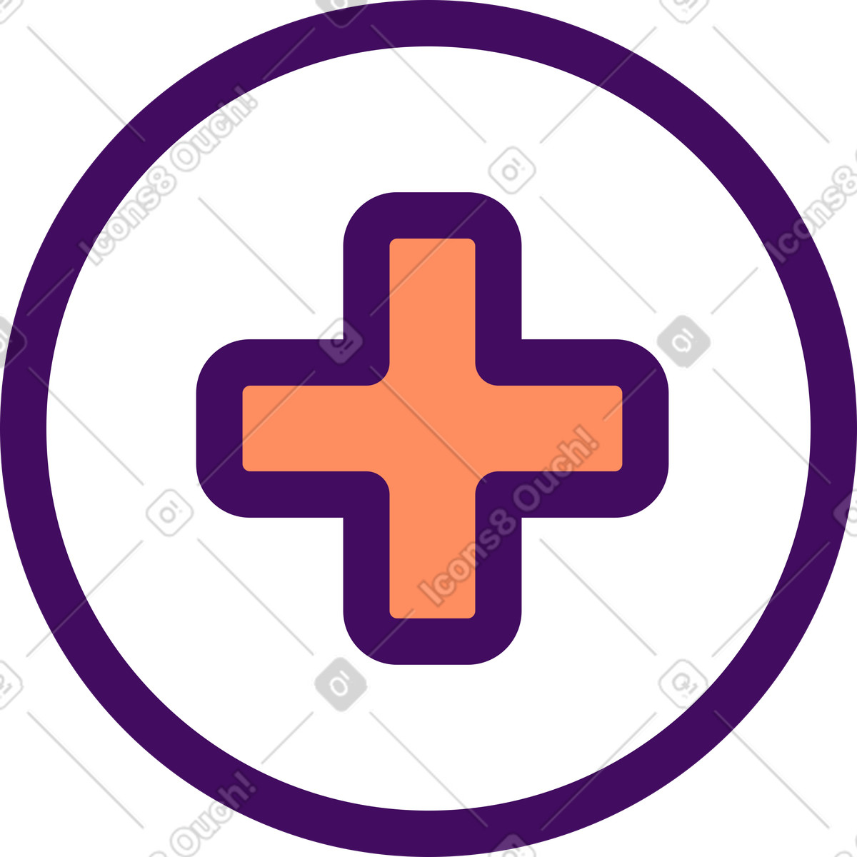 Red cross in a circle illustration Simplistic style download PNG, SVG