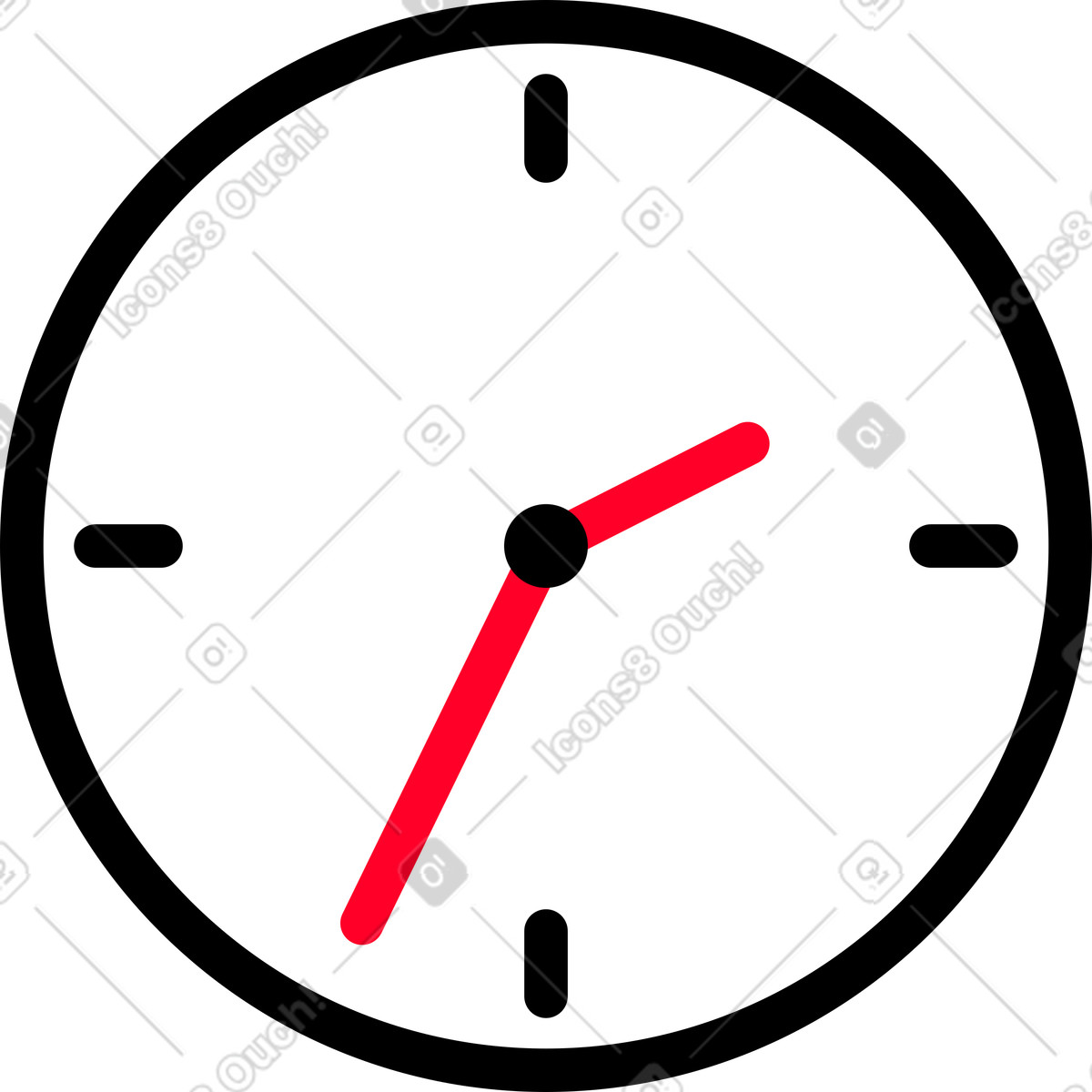 Clock illustration in Transistor style download in PNG, SVG
