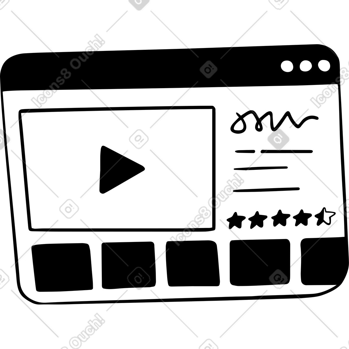 Piattaforma di streaming illustrazione in stile Journal scarica in PNG, SVG