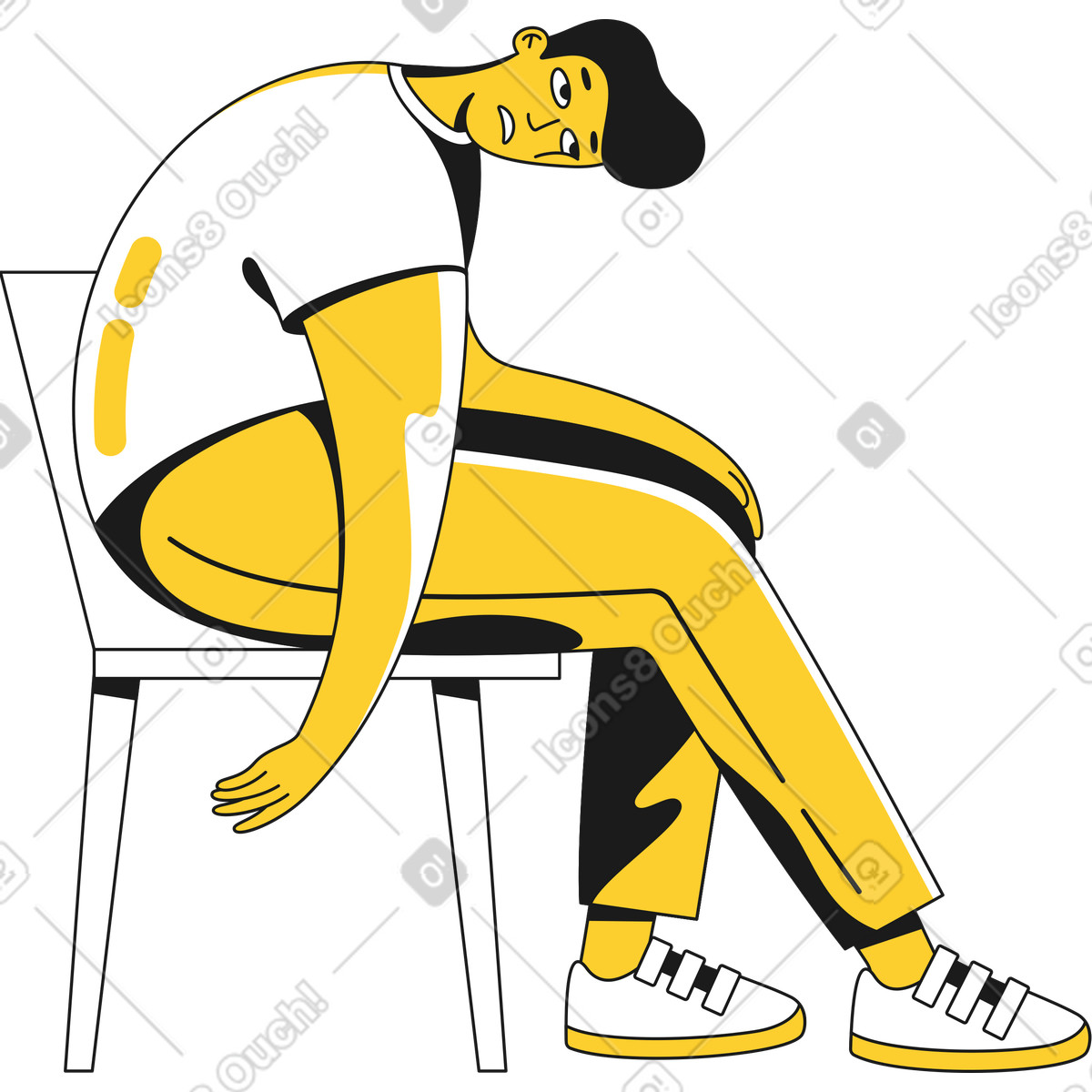 Taxi スタイルの 椅子に座っている男 のイラストをPNG、SVG形式でダウンロード