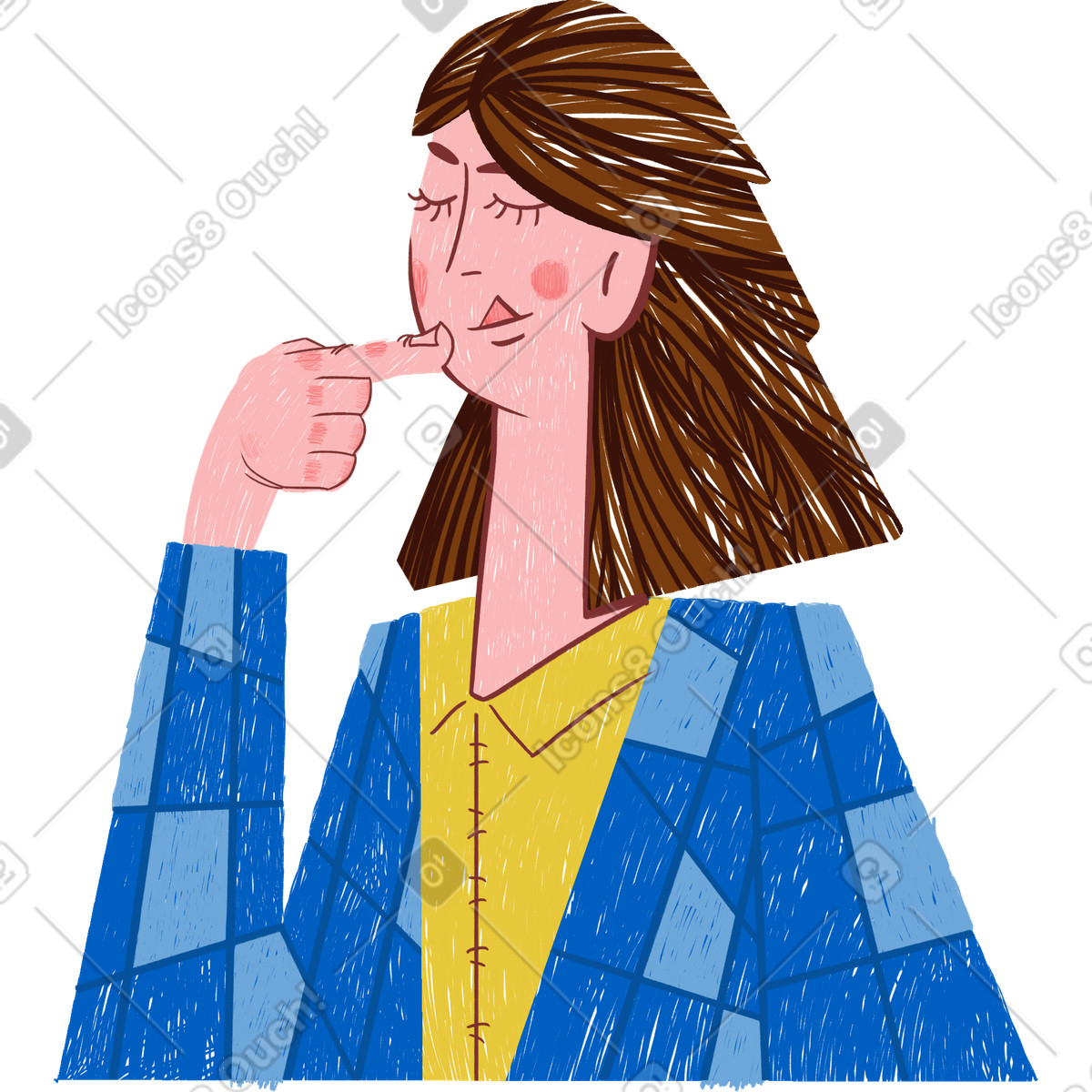 Ilustración Mujer en estilo Sleepy a descargar en PNG y SVG