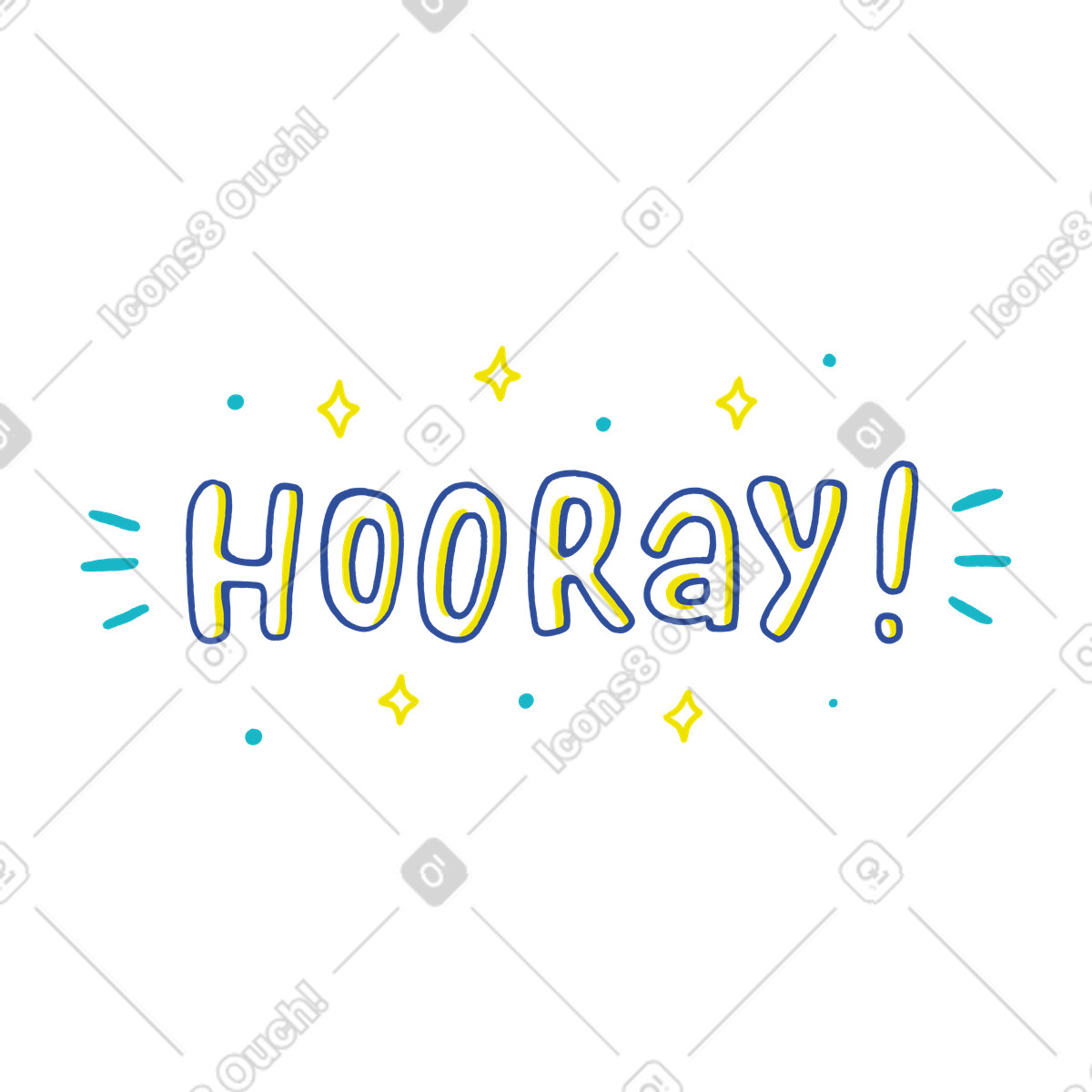 Ilustração de Hooray estrelas em no estilo Lime para baixar em PNG, SVG