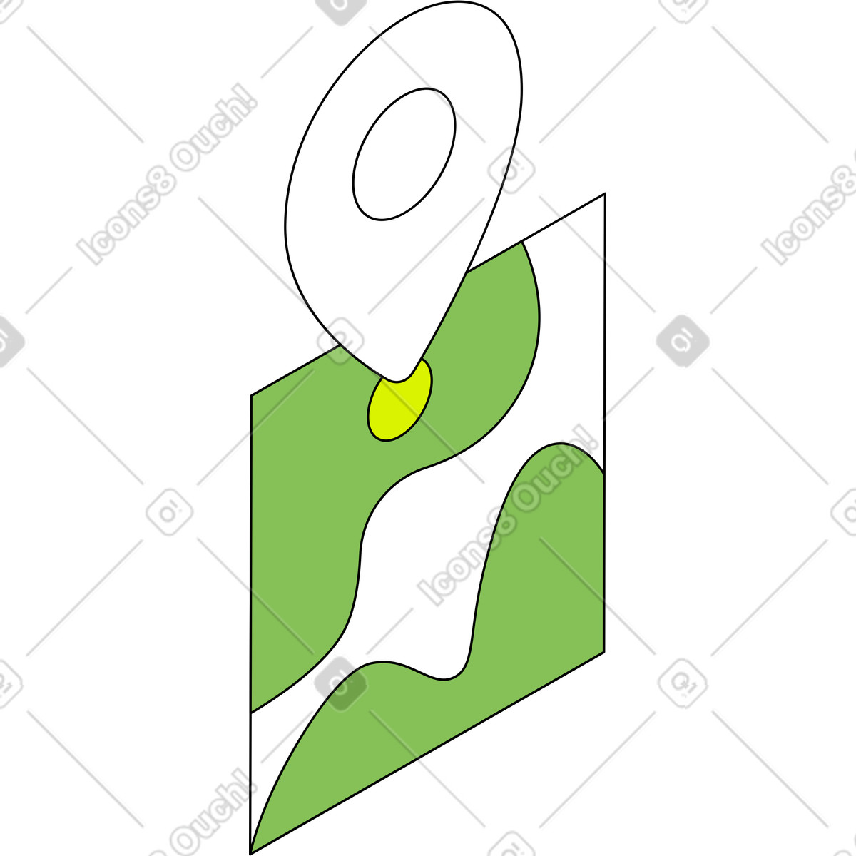 Mappa con geotag illustrazione in stile Isometric scarica in PNG, SVG