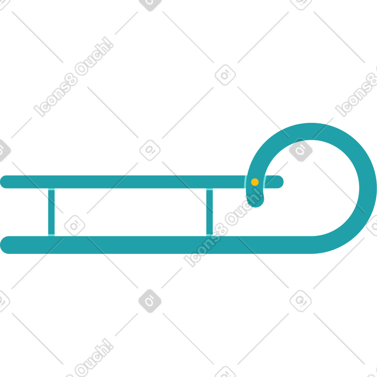 Sammy スタイルの 緑のそり のイラストをPNG、SVG形式でダウンロード