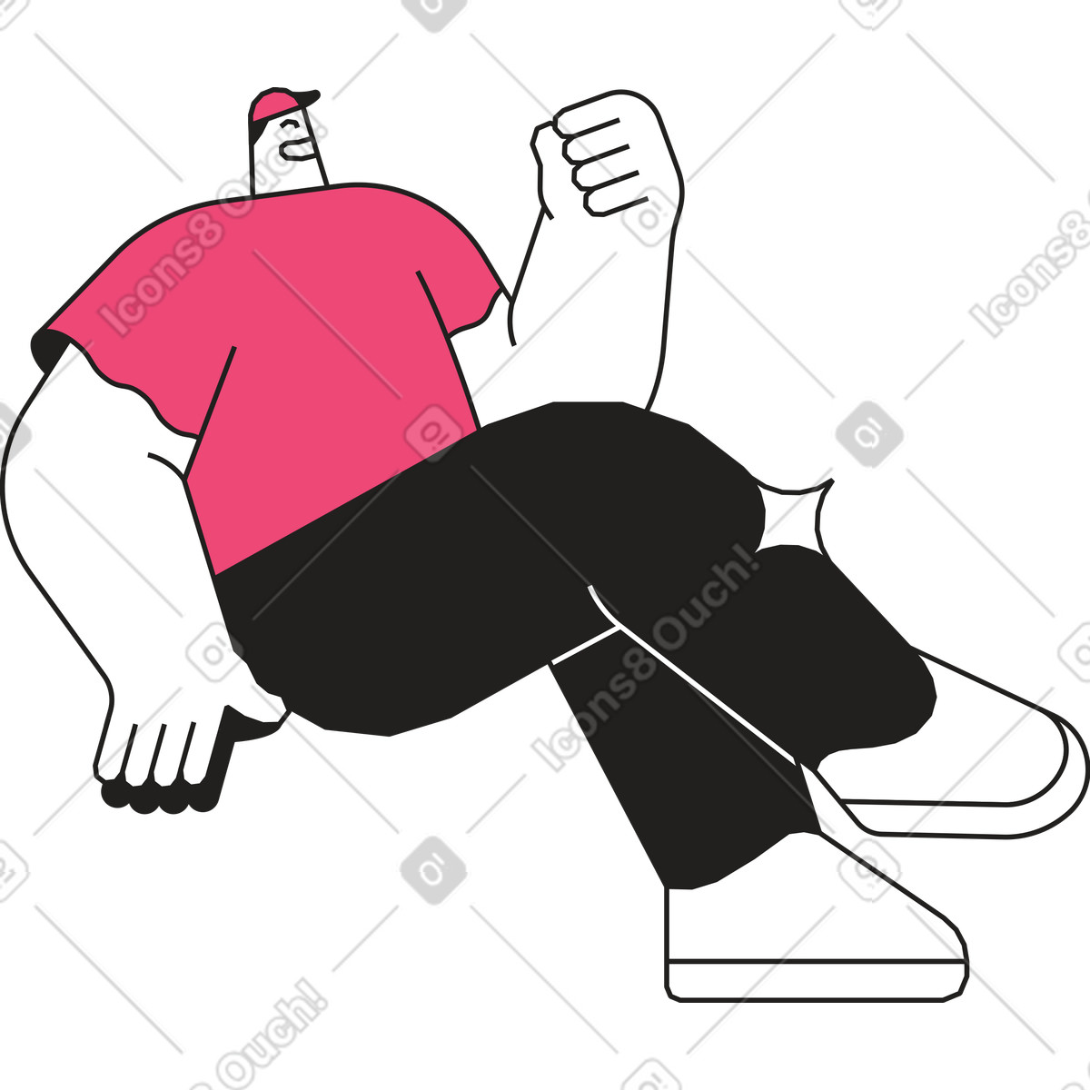 Ilustração de Homem sentado em no estilo Dazzle Line para baixar em PNG, SVG