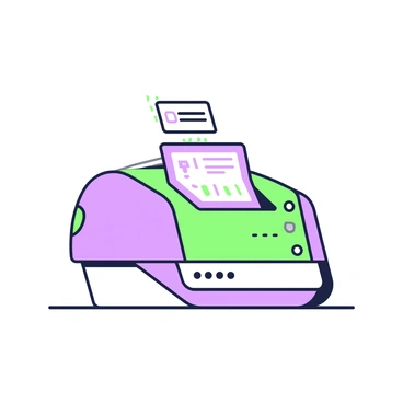 A scanner is positioned on a flat surface, with an ID card placed securely on top of it. The scanner emits a soft glow, illuminating the area around it. The ID card is clearly visible, displaying symbols and text. The scanner features a sleek design with buttons on the side and an illuminated display panel showing a progress bar. The background is minimal, allowing the focus to remain on the scanner and the ID card.