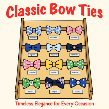 A retro advertisement showcasing classic bow ties