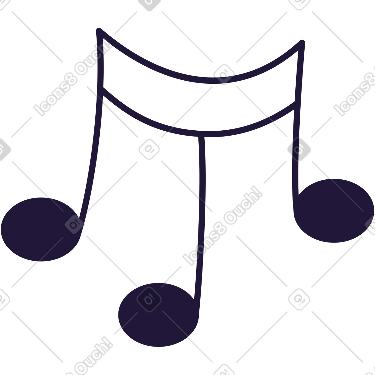 Nota musicale illustrazione in stile Conifer scarica in PNG, SVG
