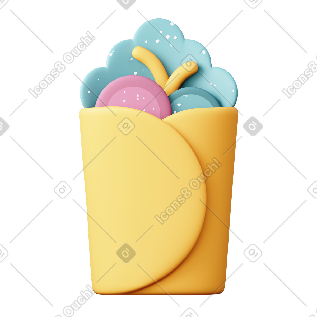 Ilustração de Wrap saboroso em no estilo 3D Sugary para baixar em PNG, SVG