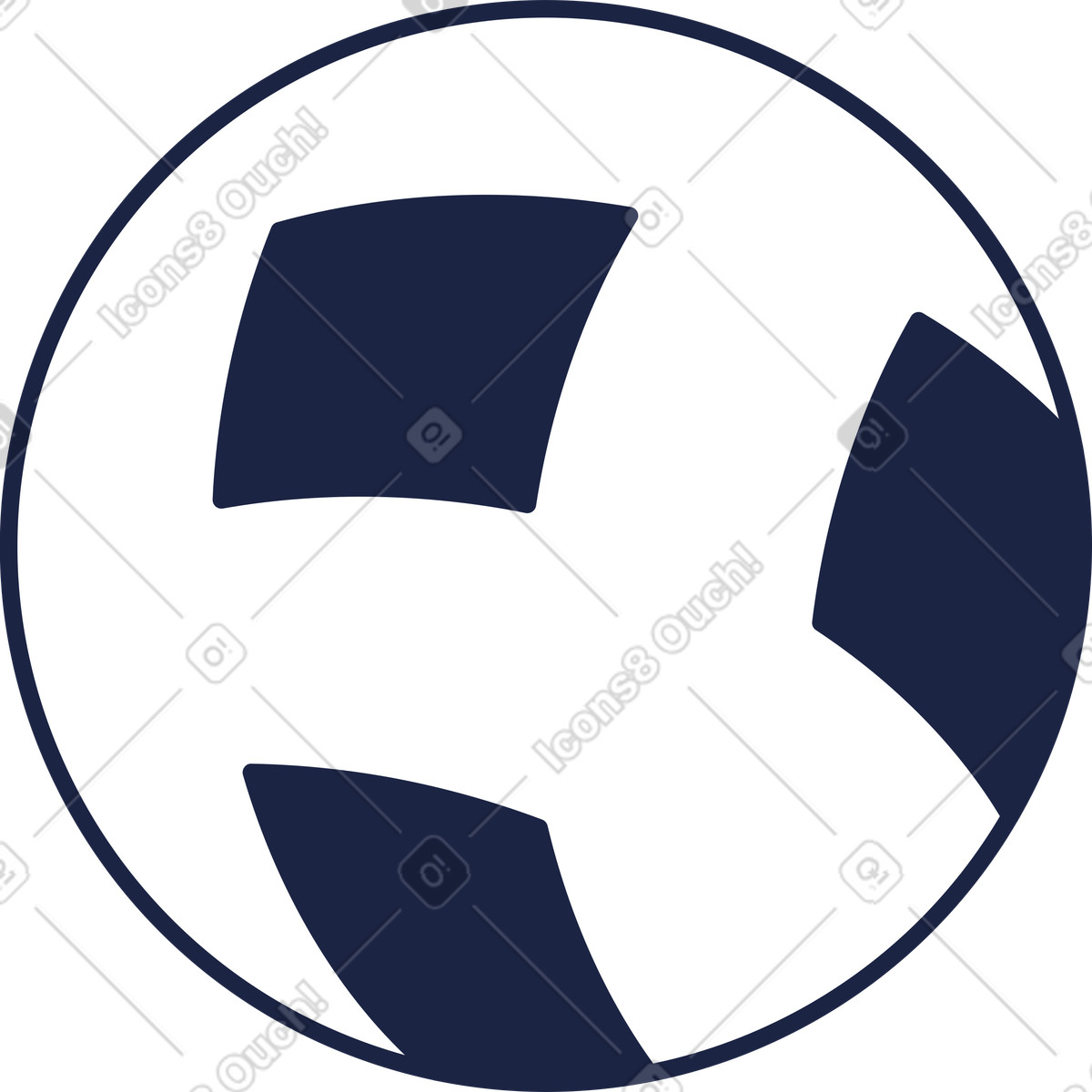 Fußball ball-Illustration im Urban Line-Stil als Download in PNG, SVG