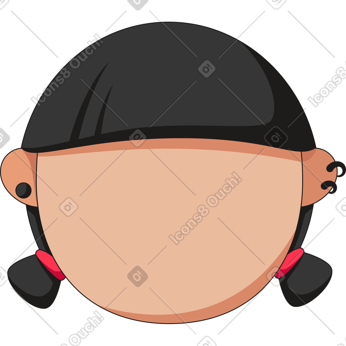 Faccia con due code illustration in PNG, SVG