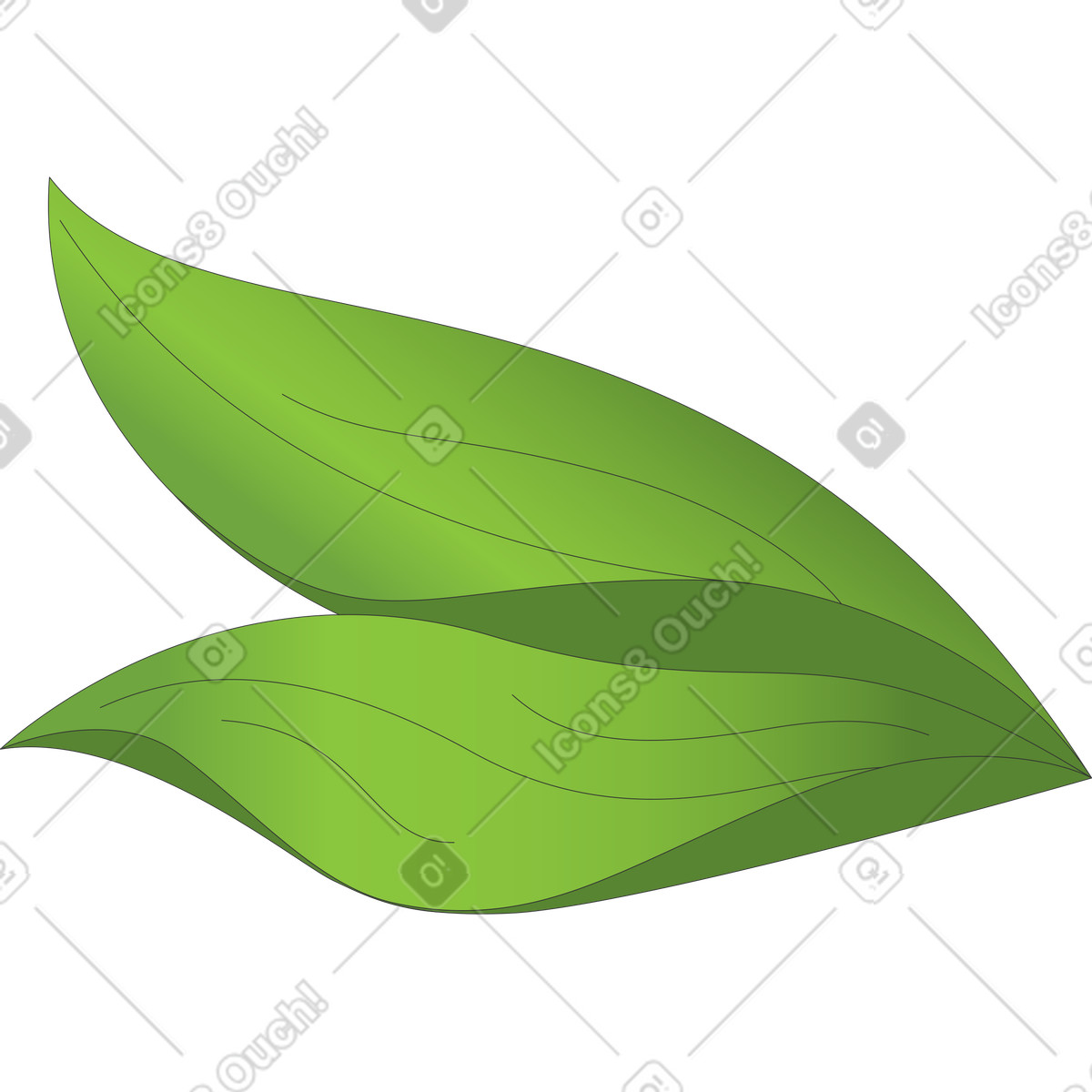 下载 Kit 风格的 厚厚的草叶 插画，支持 PNG、SVG 格式
